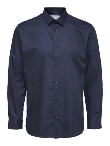 SELECTED SLHSLIMETHAN SHIRT LS CLASSIC B NOO Blå