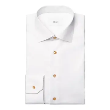 ETON Solid Signature Twill Beige Effect Shirt Beige
