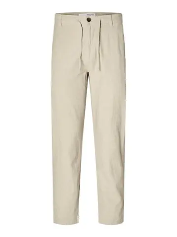 SELECTED SLH172-SLIMTAPE BRODY LINEN PANT NO Brun