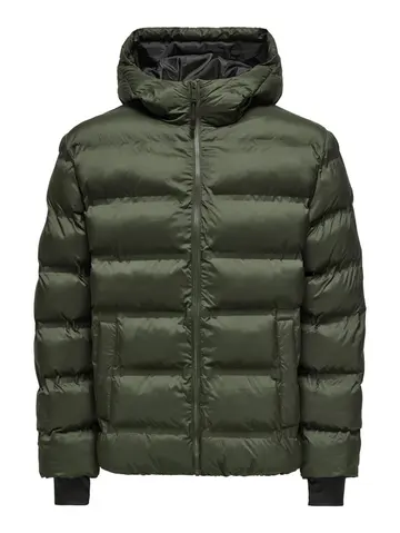 Only & Sons ONSUNION SEAMLES LIFE HOOD PUFFER J Grøn