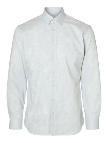 SELECTED SLHSLIMPERFORMANCE AOP SHIRT LS Hvid