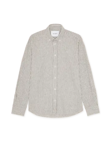Les Deux Konrad Stripe Cotton Linen Shirt 