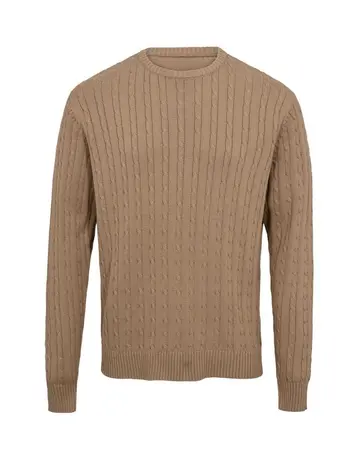 Black Blue Cable o-neck knit regular fit 