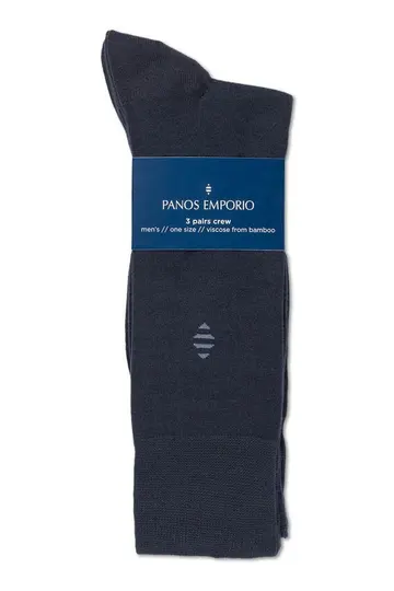 PANOS PE 3PK DANIEL BAMBOO CREW Navy
