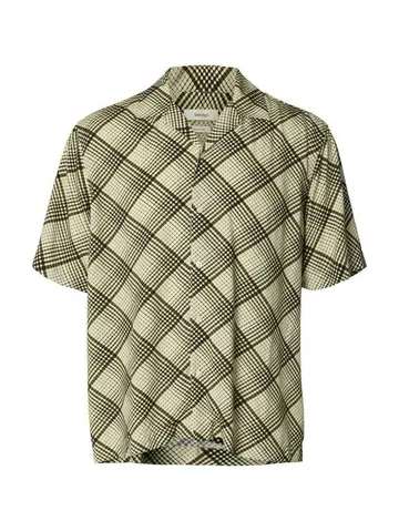 SELECTED SLHRELAX-VERO SHIRT SS AOP Hvid