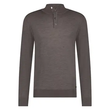 Born With Appetite GUS BUTTONED POLO MERINO Brun