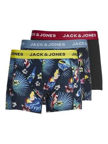 Jack & Jones JACFLOWER BIRD TRUNKS 3 PACK NOOS Blå