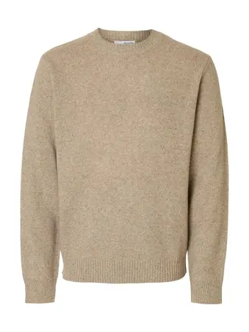 SELECTED SLHNEIL LS KNIT NEPS CREW NECK Grå
