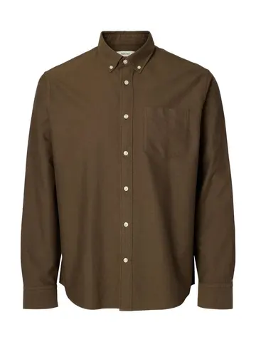 SELECTED SLHREGRICK-OX FLEX SHIRT LS S Brun