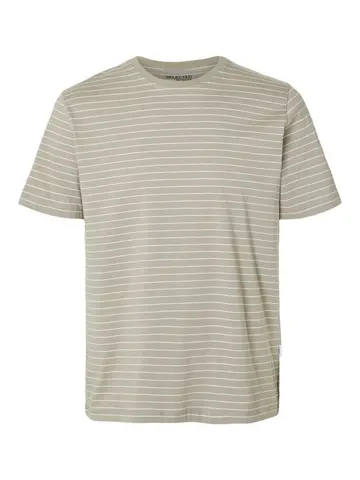 SELECTED SLHASPEN STRIPE SS O-NECK TEE NOOS Grøn