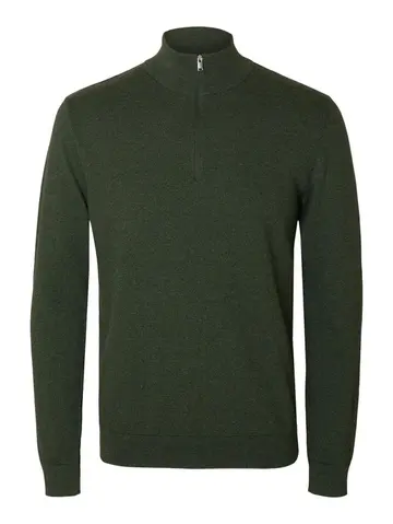 SELECTED SLHBERG HALF ZIP CARDIGAN B NO Grøn