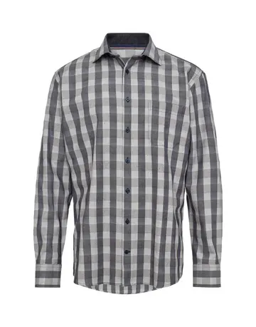 Black Blue Mens shirt l/s regular fit 