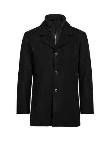Garant Signatur Mens wool coat modern fit Sort