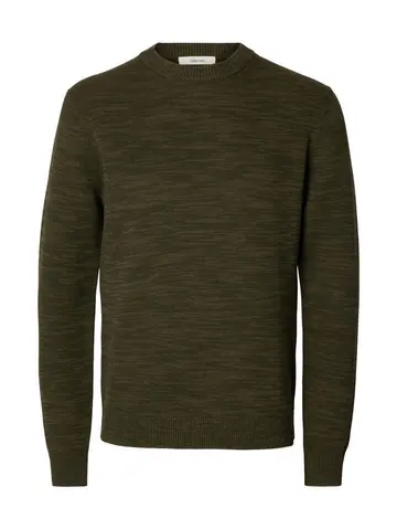 SELECTED SLHDANE LS KNIT STRUCTURE CREW NECK Grøn
