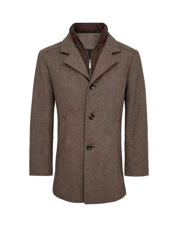 Gino Marcello Mens wool coat modern fit 