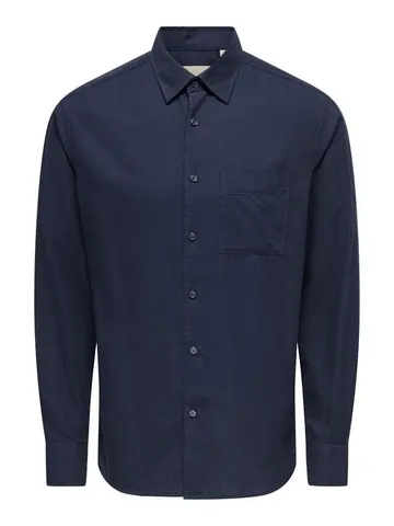 Only & Sons ONSMARS REG FIT LS SHIRT NOOS Blå