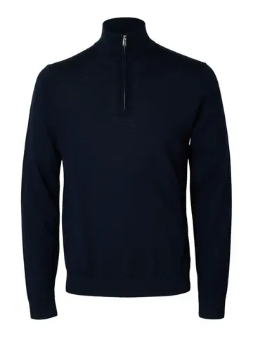 SELECTED SLHTRAY LS KNIT MERINO HALF ZIP NOO 