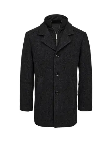 Garant Signatur Mens wool coat modern fit Mørkgrå