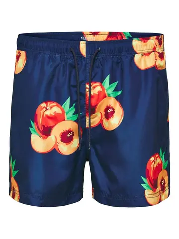 SELECTED SLHCLASSIC AOP SWIMSHORTS W Blå