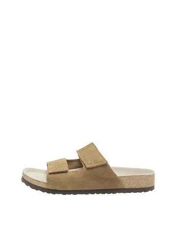 SELECTED SLHBASTIAN SUEDE STRAP SLIDER Brun