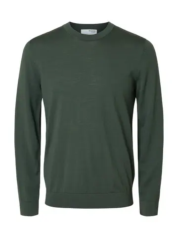 SELECTED SLHTRAY LS KNIT MERINO CREW NECK NO Grøn