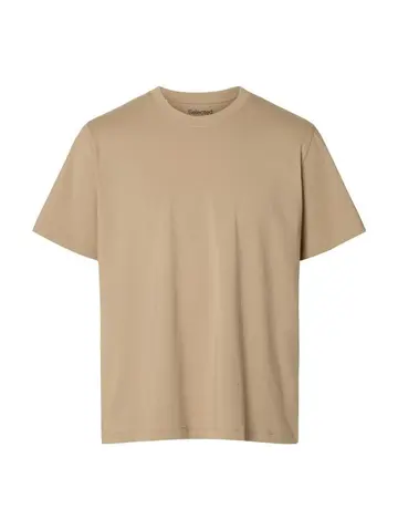 SELECTED SLHASPEN SS O-NECK TEE W NOOS Brun