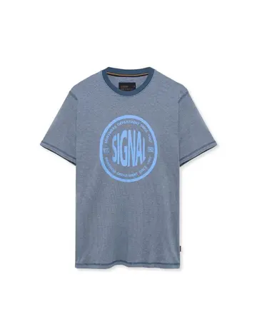 SIGNAL FelixSi Mini Stripe Print Tee+ Navy