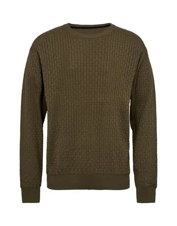 Black Blue O-neck knit w. pattern 