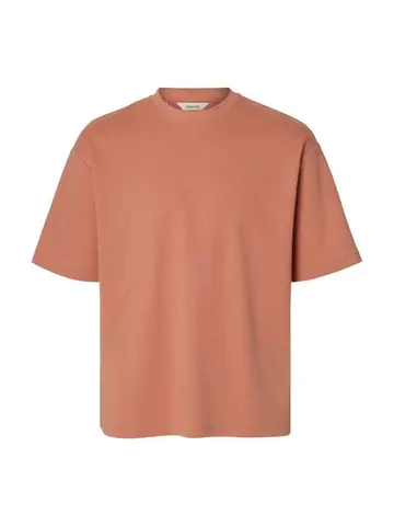 SELECTED SLHLOOSEOSCAR SS O-NECK TEE NOOS Lysrød