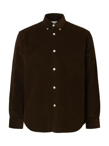 SELECTED SLHREGDANNI CORD BD LS SHIRT NOOS Brun