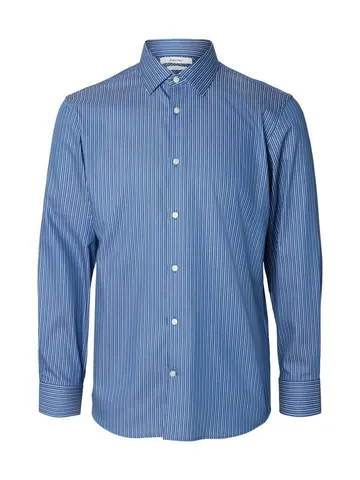 SELECTED SLHSLIMPERFORMANCE LS SHIRT CLASSIC Blå