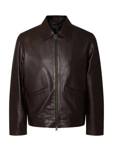 SELECTED SLMSCOTT LEATHER JKT Brun