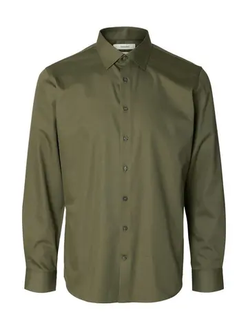SELECTED SLHSLIM-PERFORMANCE SHIRT LS NOOS Grøn