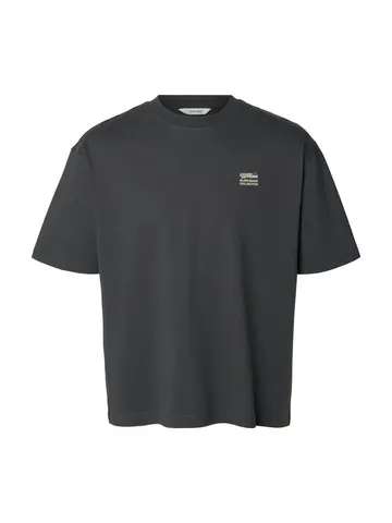 SELECTED SLMRELAXEMMET GRAPHIC SS TEE Grå