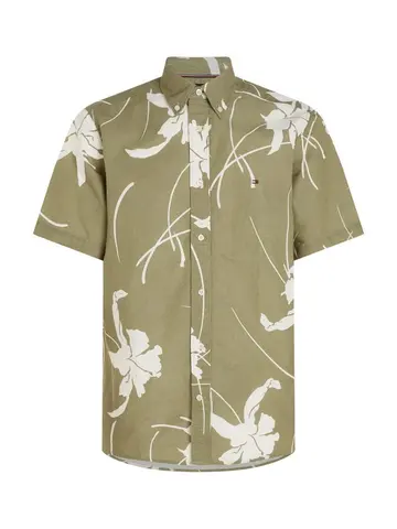 Tommy Hilfiger LARGE TROPICAL PRT SHIRT S/S Grøn