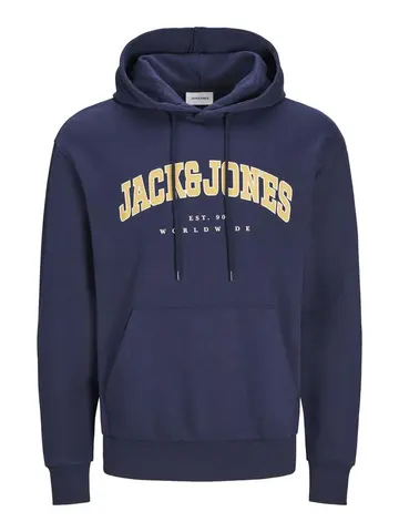 Jack & Jones JJECALEB VARSITY SWEAT HOOD NOOS PL Blå