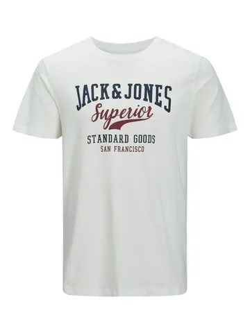 Jack & Jones JJELOGO TEE SS O-N 2COL 22/23 NOOS Hvid