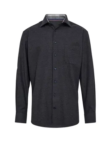 Black Blue Mens shirt l/s regular fit 