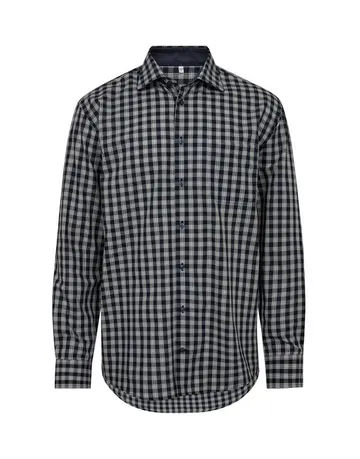 Black Blue l/s shirt regular fitting 