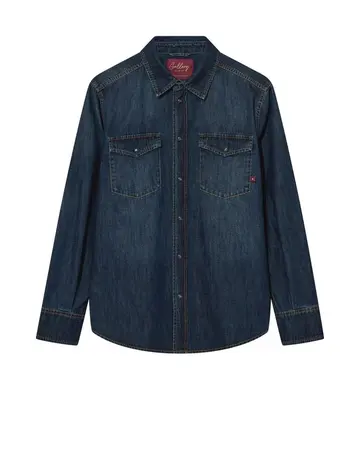 Mos Mosh MMGDavid Snap Denim Shirt Blå