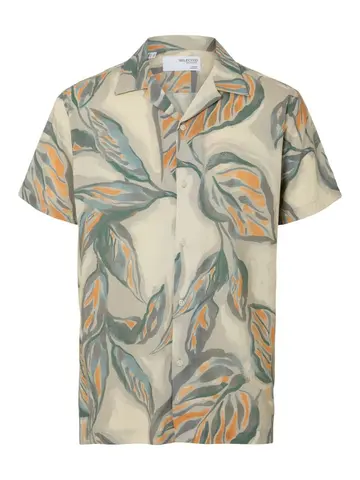 SELECTED SLHREGAIR SHIRT SS MIX W Grå