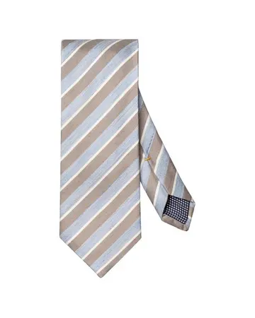 ETON Striped Woven Linen Silk Tie 