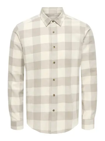 Only & Sons ONSGUDMUND LS CHECKED SHIRT NOOS Hvid