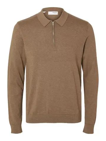 SELECTED SLHBERG LS HALF ZIP POLO NOOS 