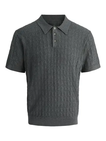 Jack & Jones JPRBLADAVE KNIT POLO SS Grå