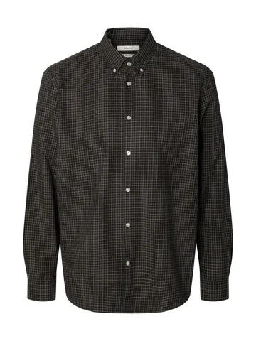 SELECTED SLMCOLE-JAY REG MELANGE LS SHIRT NO Blå