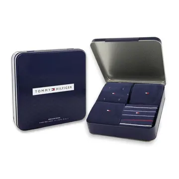 Tommy Hilfiger TH MEN SOCK 4P TIN GIFTBOX Mørk navy