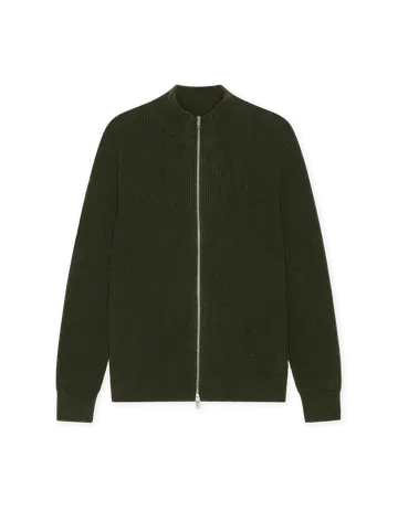 Les Deux Wool Rib Zipper Knit 