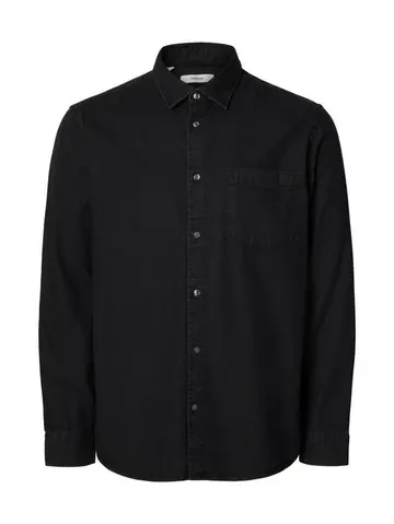 SELECTED SLHREGCARLO DENIM LS SHIRT NOOS Sort