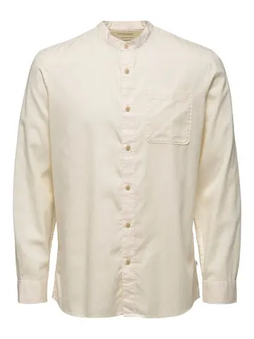 SELECTED SLHSLIMRICK-SOFT SHIRT LS CHINA W Hvid